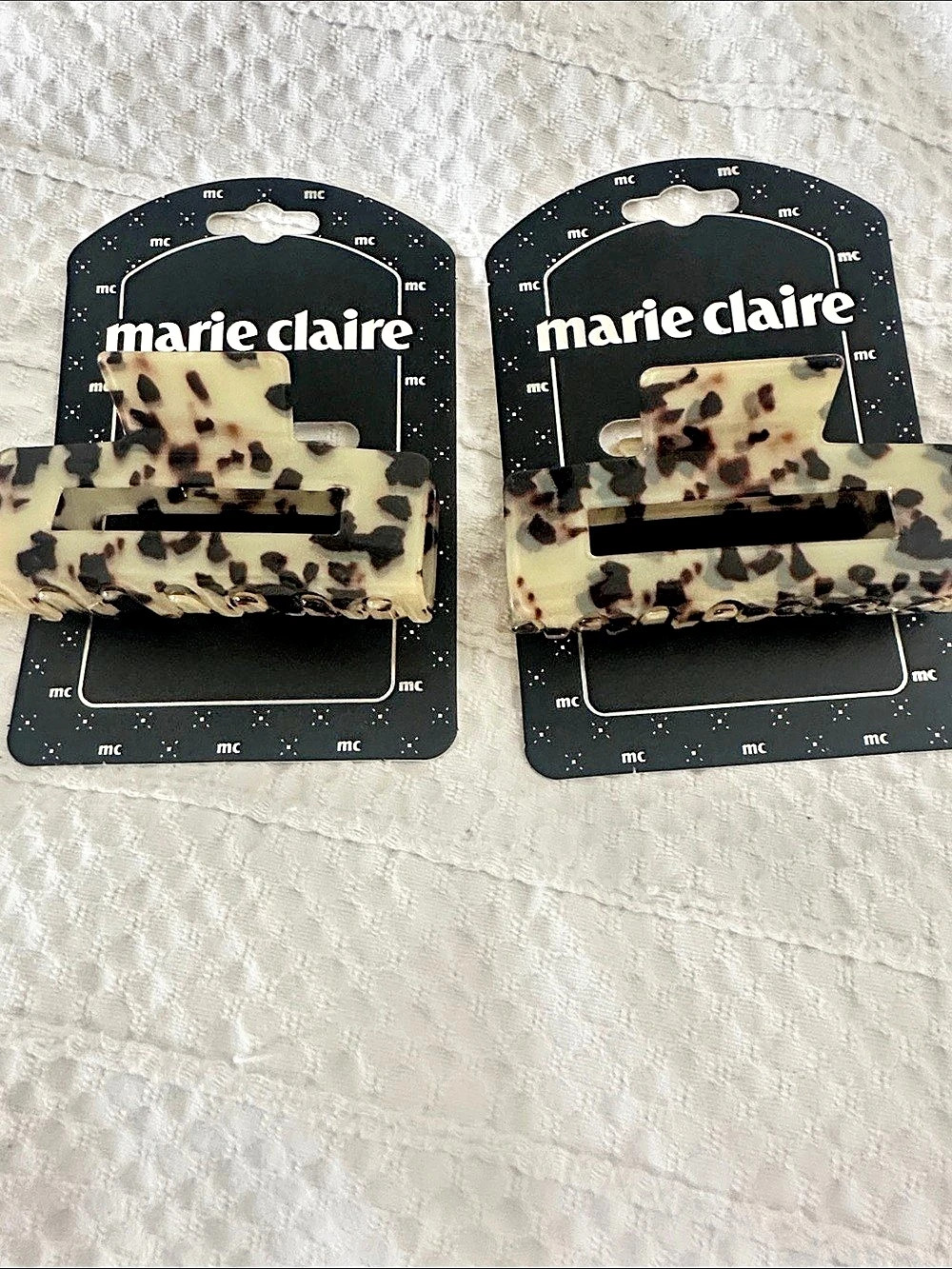 NWT Marie Claire Tortoise Shell Print Hair Clips